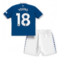 Everton Ashley Young #18 Heimtrikotsatz Kinder 2023-24 Kurzarm (+ Kurze Hosen)